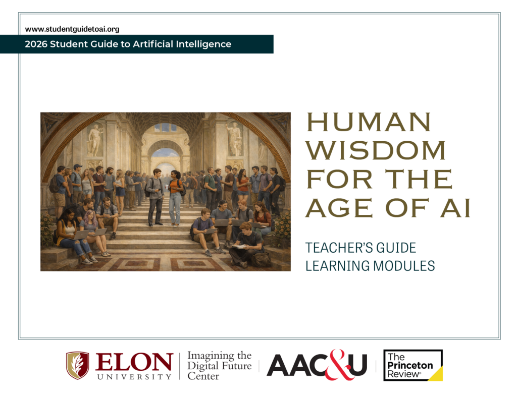 Cover image of the Teacher's Guide publication for Human Wisdom for the Age of AI
