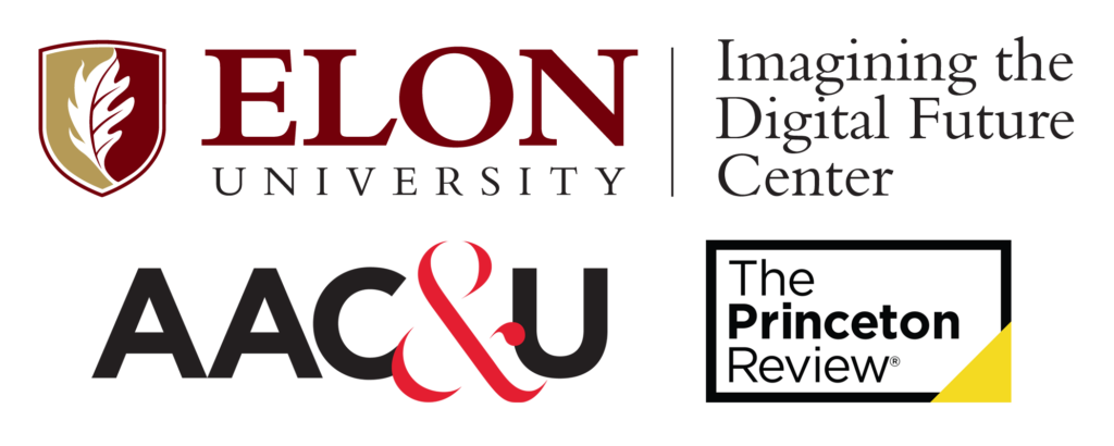 Logos of Elon University, AAC&U and The Princeton Review